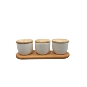 Short jar set (3-piece) with tray Short jar set (3-piece) with tray